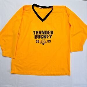 Thunder Hockey Jersey 08 09 Yellow Mesh Graphic Shirt XL